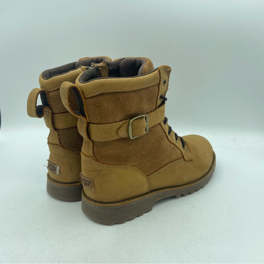 UGG Koren Brown Leather Suede Boots Youth Girls 1017816K Size 3 Chestnut Hiking - Picture 3 of 13